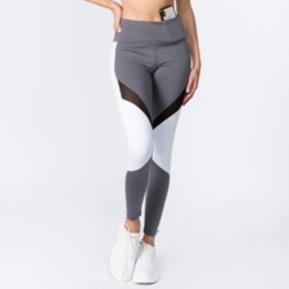 Active High Rise Colorblock Mesh with Pocket C/H